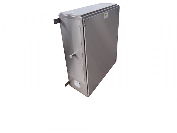 Add-on: enclosure (Ideal for outside locations as it is mounted in a powder coated enclosure complete with latch.)