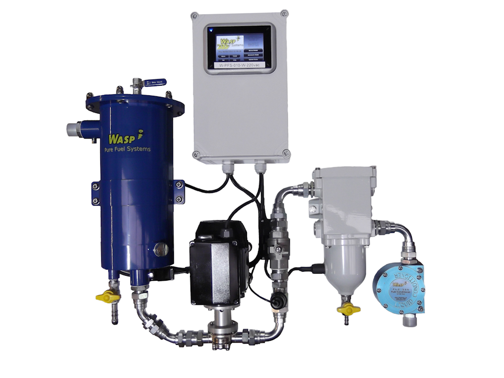 10 lit/min fuel polishing (10 lit/min fuel polishing system which removes particulate, bacteria, free and emulsified water. Complete with an interactive colour touch screen.)