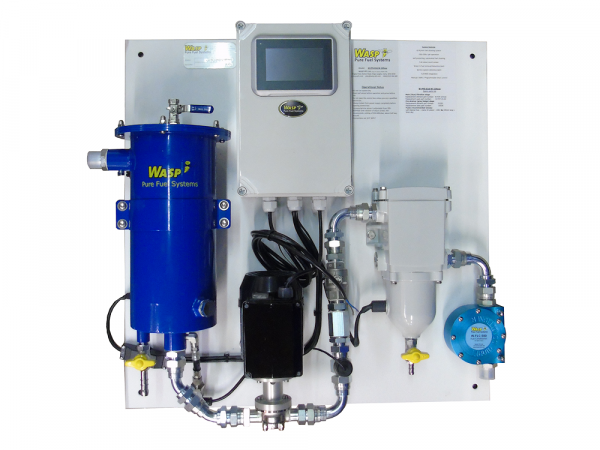 W-PFS-010-220vac(A wall mounted 10 lit/min system filtering particulate aswell as free and emulsified water.)